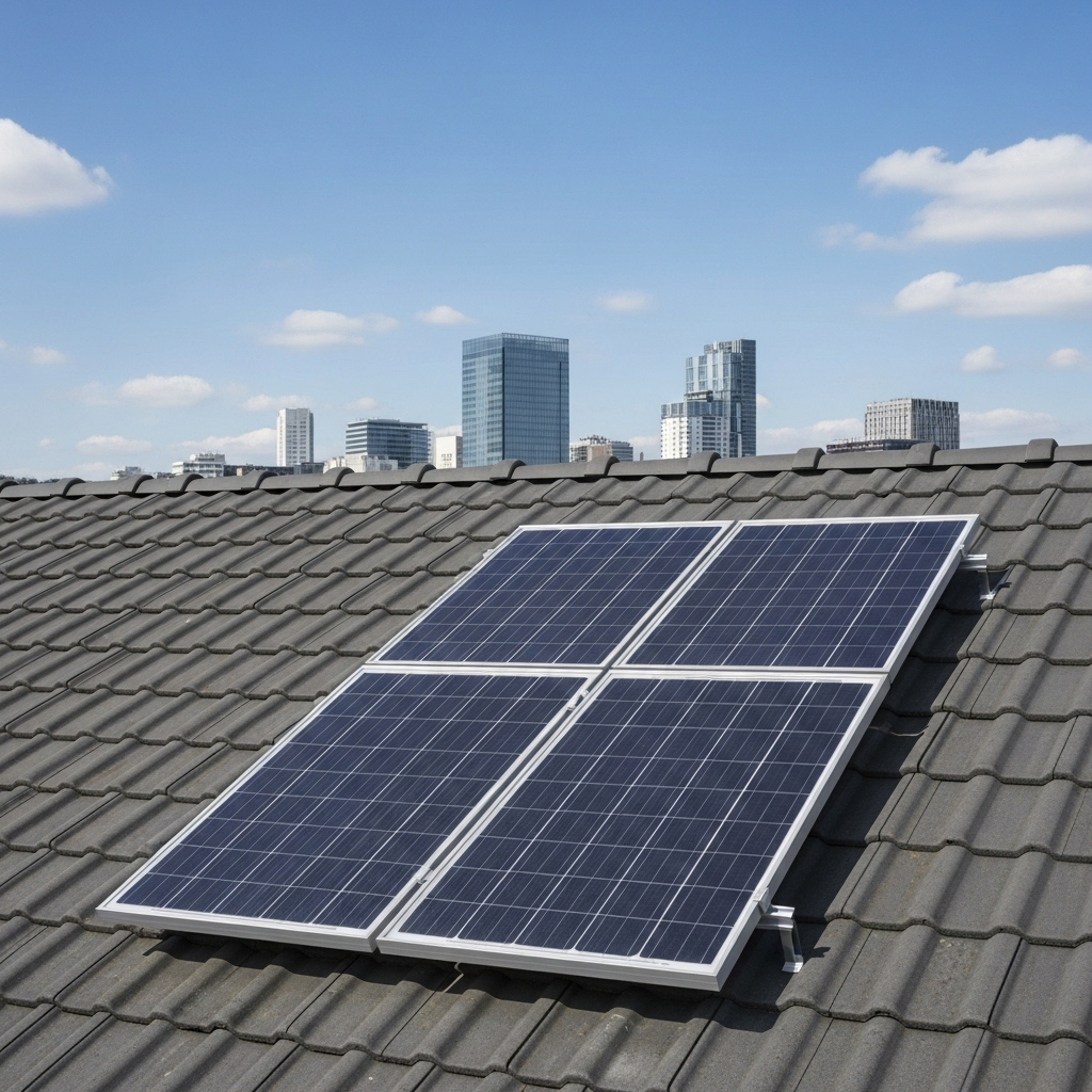 Maison équipée de panneaux solaires à Lille